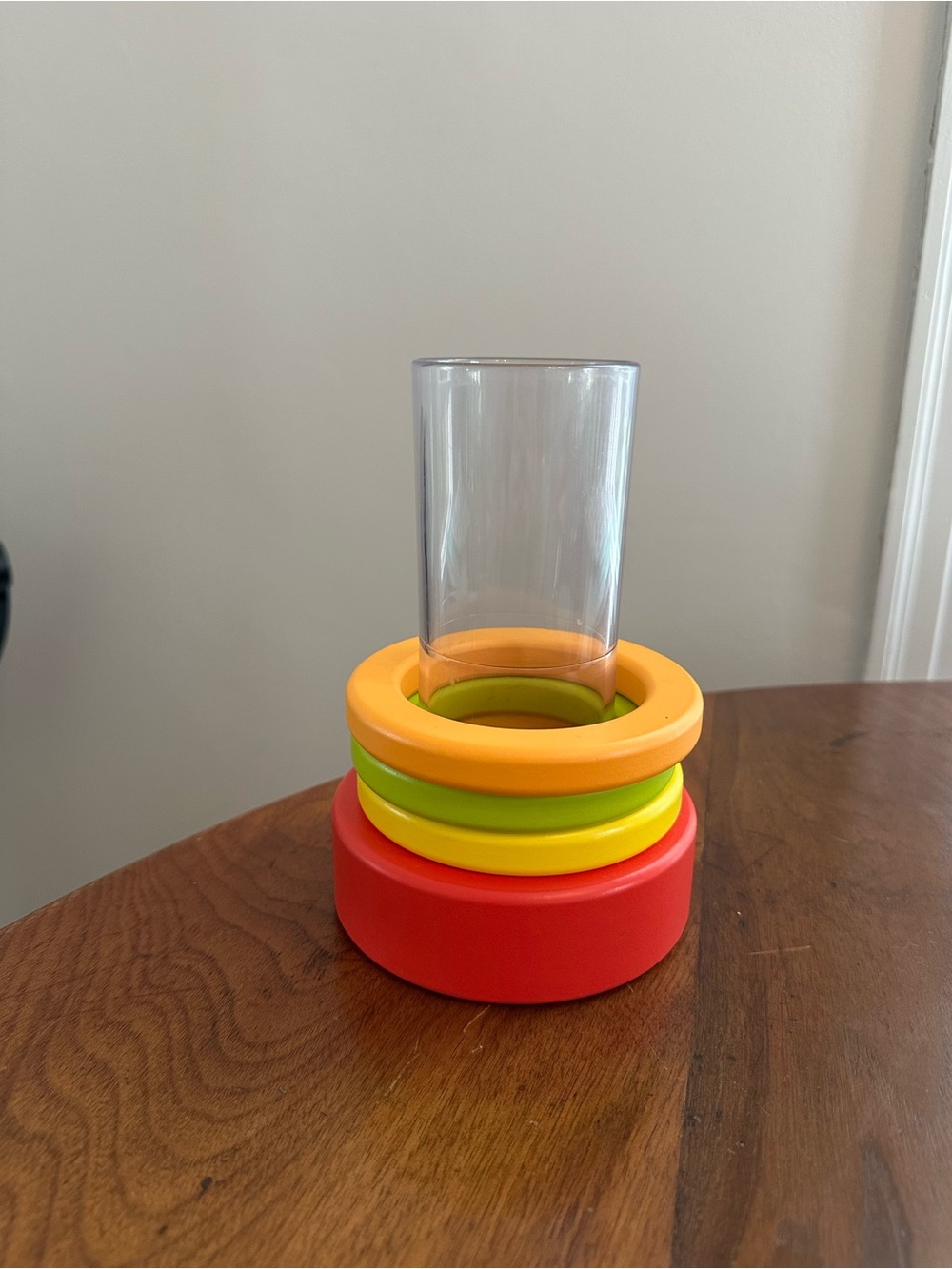 Lovevery Clear Tube with Wooden Stacking Rings, The Explorer Play Kit 9-10mo+